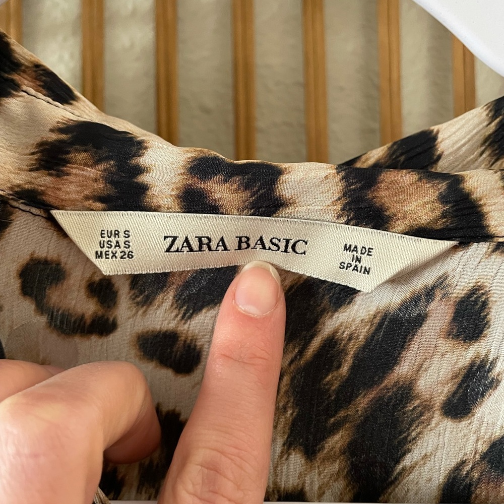 Zara Basic Cheetah Button Down Dress - image 4
